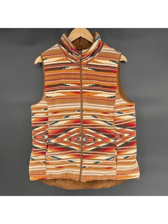 Ariat Dilon Chimayo Vest Womens Medium Brown Southwestern Western Aztec Cowgirl - Picture 1 of 11